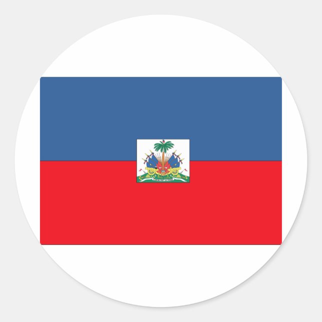Haitianische Flagge Runder Aufkleber (Vorderseite)