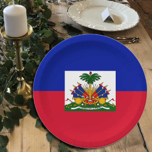 Haitianische Flagge Teller, Party, Sport, Haiti Pappteller