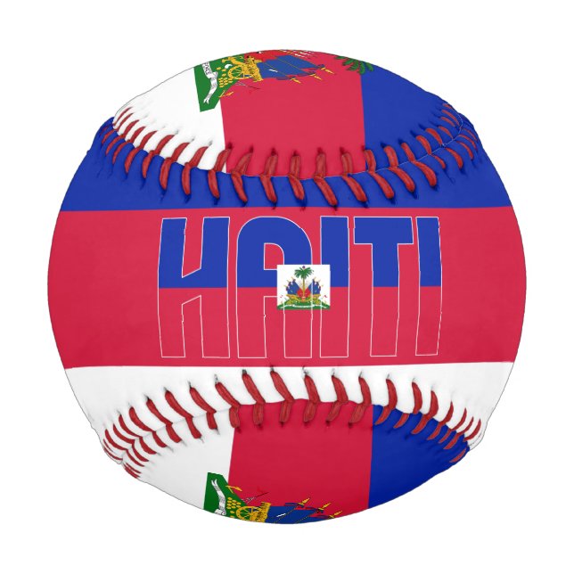Haitianische Flagge und Wappen Patriotisch Baseball (Vorderseite)