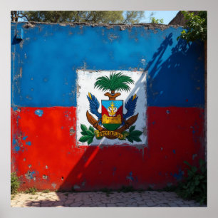 Haitianische Flagge Wandkunst Poster