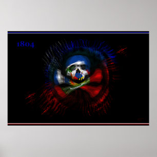 Haitianische Kriegs-Flagge - DRAPO TOUSSAINT - Poster