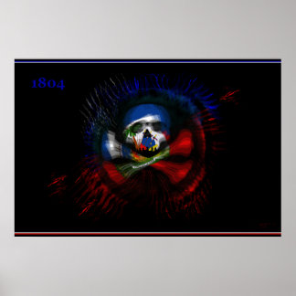 Haitianische Kriegsflagge - DRAPO TOUSSAINT - Drap Poster