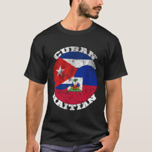 Haitianische kubanische Flagge Halbkuban Half Hait T-Shirt
