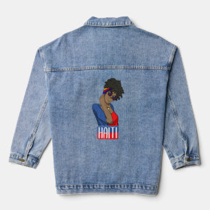 Haitianische Liebe Flag Proud Girl Princess Queen Jeansjacke