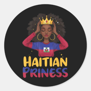 Haitianische Prinzessin Haiti Unabhängigkeitsflagg Runder Aufkleber