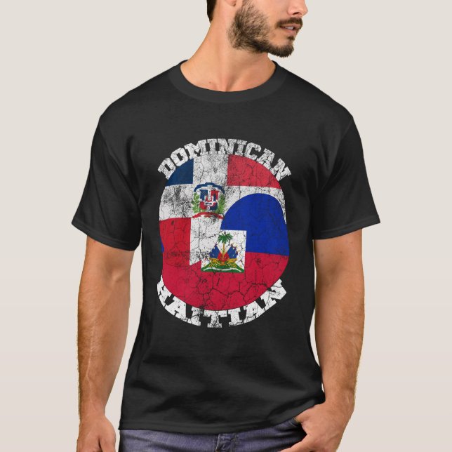 Haitianische und dominikanische Flagge Hälfte hait T-Shirt (Vorderseite)
