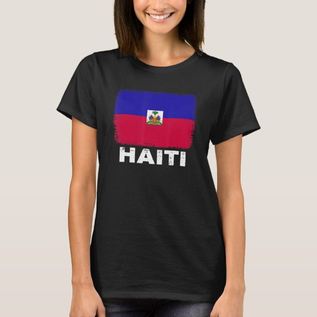 Haitianische Volksfrauen - Haitianische Flagge T-Shirt (Vorderseite)