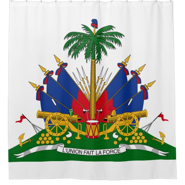 Haitianische Wappen (Haiti) Duschvorhang (Vorderseite)