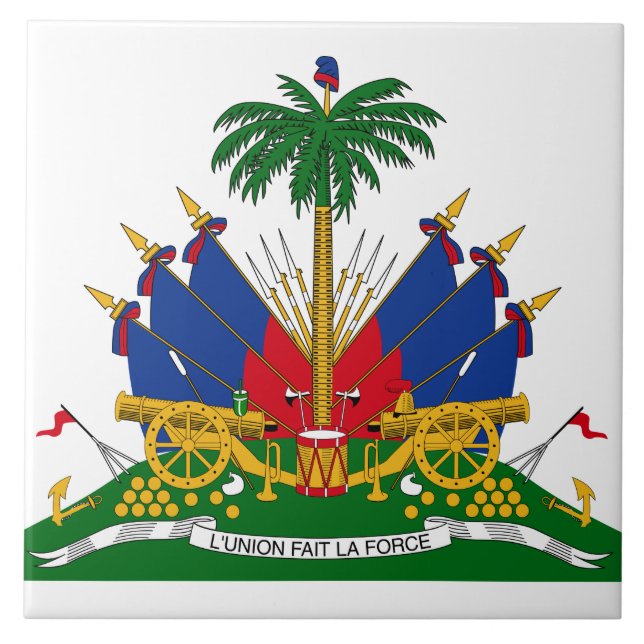 Haitianische Wappen (Haiti) Fliese (Vorderseite)