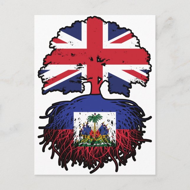 Haitianischer Britischer Tree-Roots-Flag Postkarte (Vorderseite)