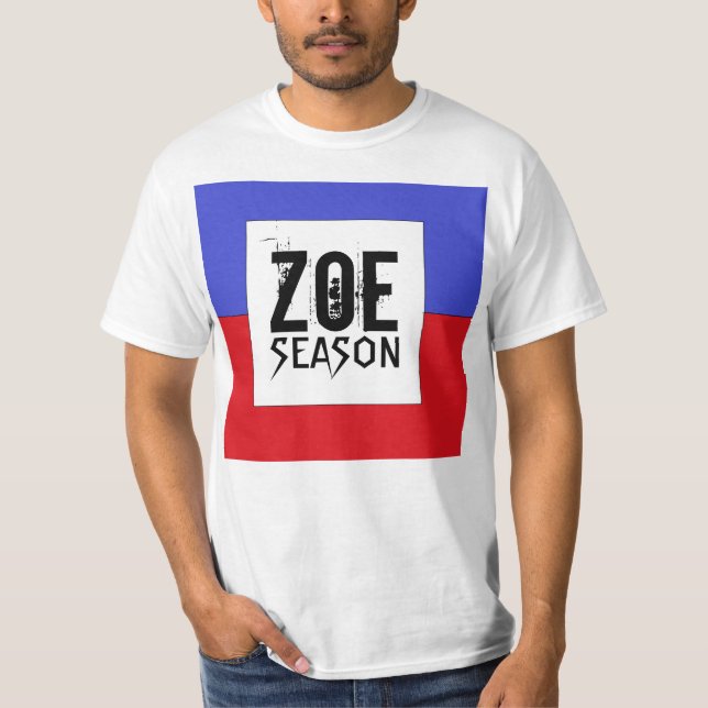 Haitianischer Flaggen-Zoe-Jahreszeit-T - Shirt (Vorderseite)