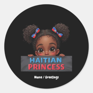 Haitianischer Flaggentag Haitianischer Prinzessin Runder Aufkleber