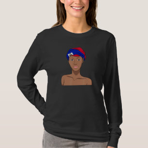Haitianischer Flaggentag Proud Ayiti Vintage Frau  T-Shirt