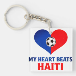 Haitianischer Fußball Herzschlag  Haiti ist mein H Schlüsselanhänger