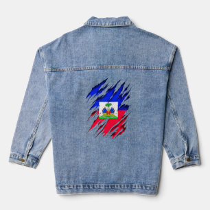 Haitianischer Haitianischer Flaggen Haiti Jeansjacke