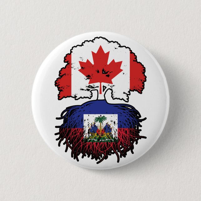 Haitianischer Kanadier Treuhandfahne Button (Vorderseite)
