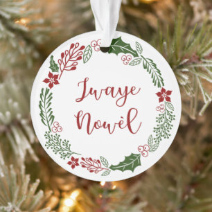Haitianischer Kreolisch Frohe Weihnachtsfeier Jway Ornament