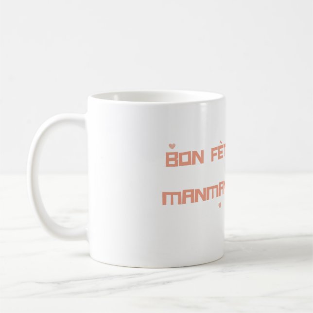 Haitianischer Muttertag Gruß mit Cartoon Dino Kaffeetasse (Links)