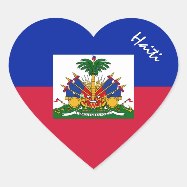 Haitianischer Sticker, Herz, Patriotische Haitiani Herz-Aufkleber (Vorderseite)