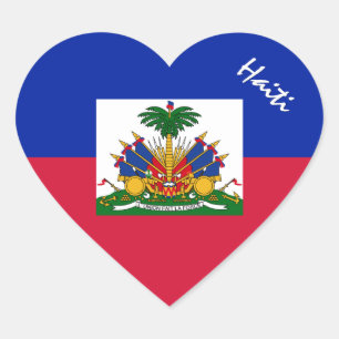Haitianischer Sticker, Herz, Patriotische Haitiani Herz-Aufkleber