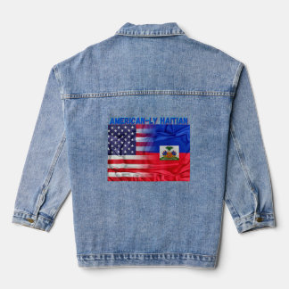Haitianischer Tag der Flaggenflagge mit Haiti Jeansjacke
