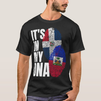 Haitianischer und dominikanischer Mix-DNA-Flag Her T-Shirt