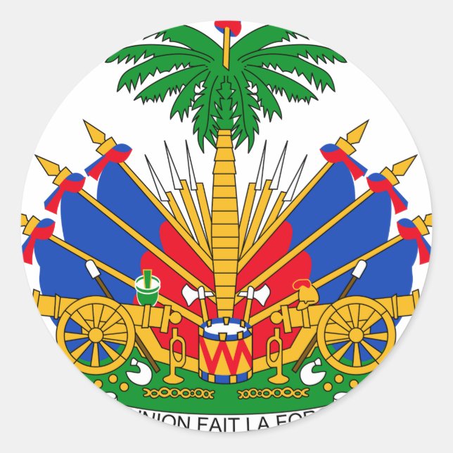 Haitianischer Wappen Runder Aufkleber (Vorderseite)