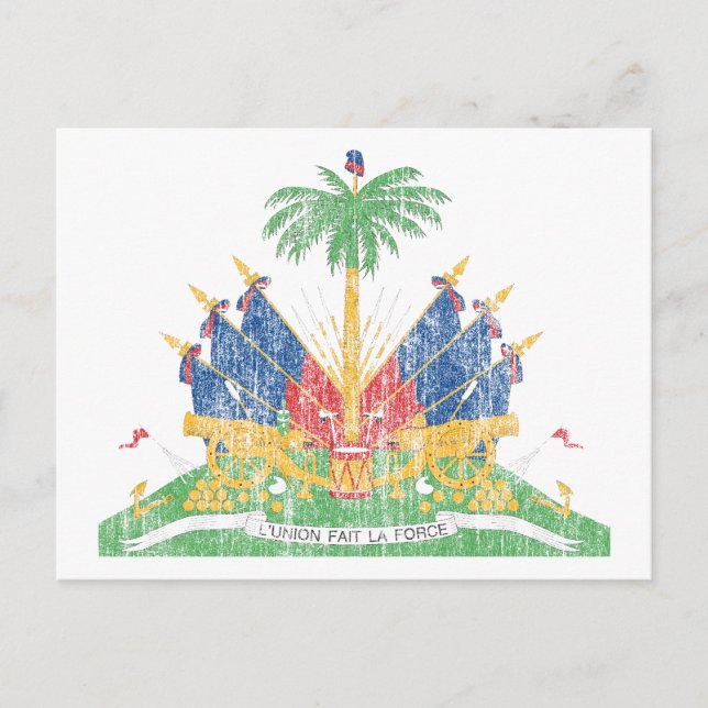 Haitianischer Wappen Vintag Postkarte (Vorderseite)