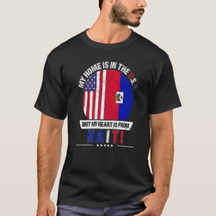 Haitianisches amerikanisches Patriot Herz ist aus T-Shirt