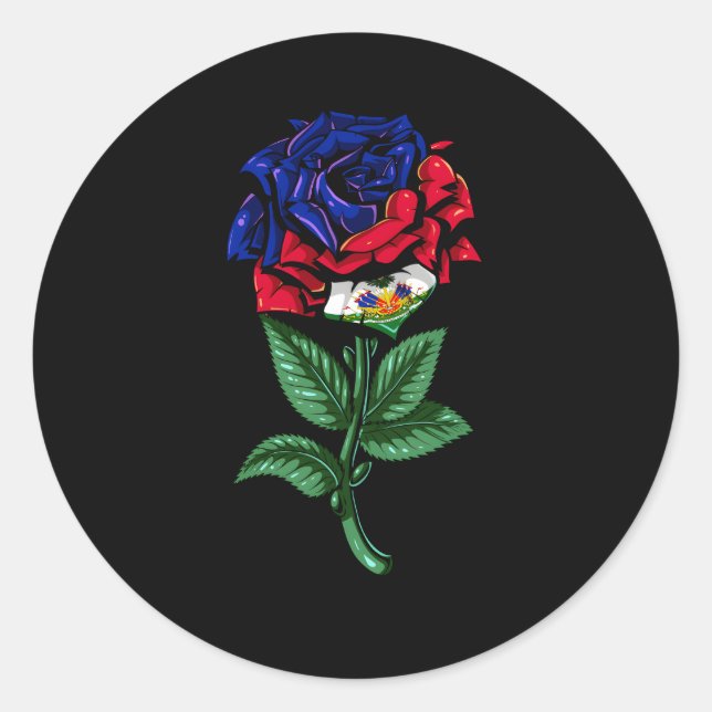 Haitianisches Flagge Runder Aufkleber (Vorderseite)