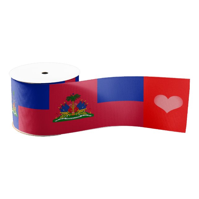 Haitianisches Flaggenband, Emblem, Herz, Haiti Ripsband (Spule)