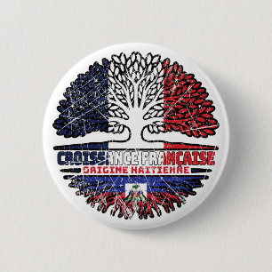 Haitianisches Französisch-Tree-Roots-Flag Button