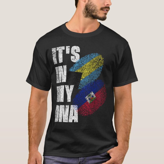 Haitianisches und bahamianisches DNA-Flaggengebiet T-Shirt (Vorderseite)