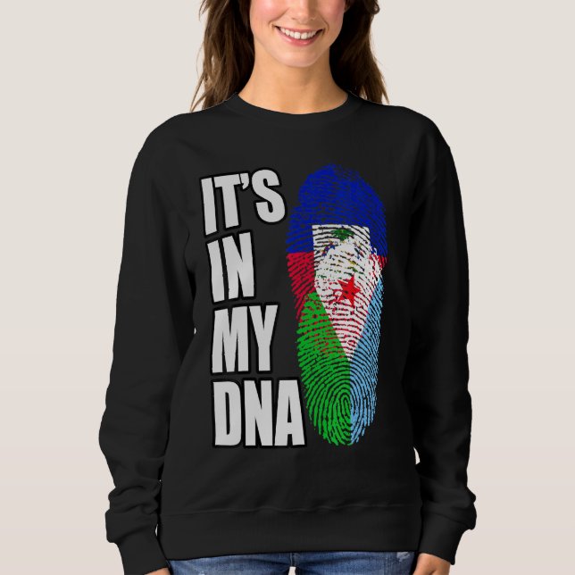 Haitianisches und Dschibutianisches DNA-Flaggengeb Sweatshirt (Vorderseite)