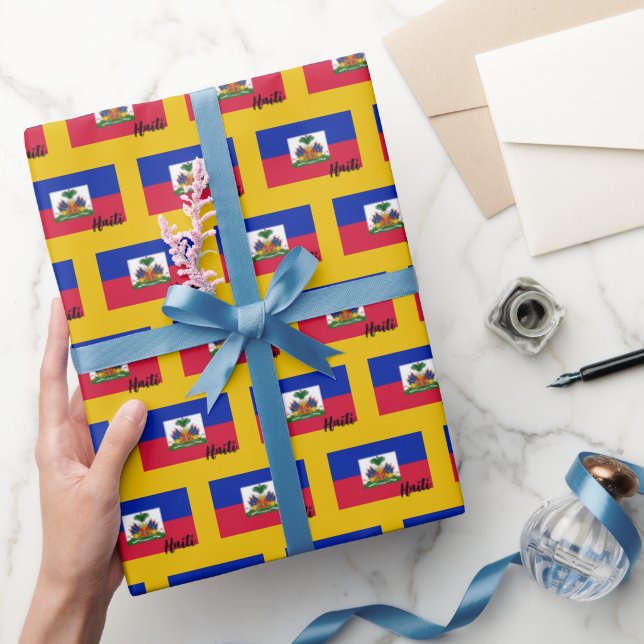 Haitianisches Wrapping Paper, Haitianische Flagge  Geschenkpapier (Schenken)