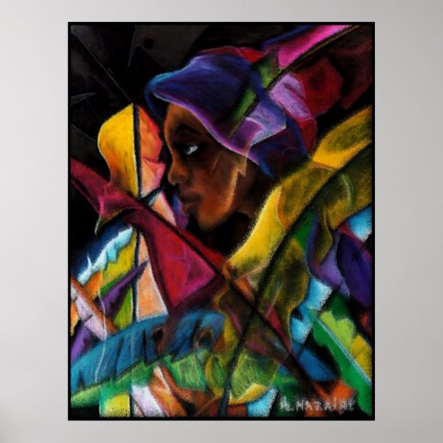 Haitienne en Vitraux III - en verre d'eau Poster (Vorne)