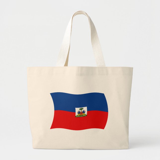 Haitifischer Flag Tote Bag Jumbo Stoffbeutel (Vorne)