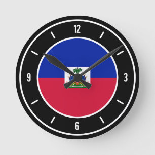 Haitifischer FlaggenElegant Runde Wanduhr