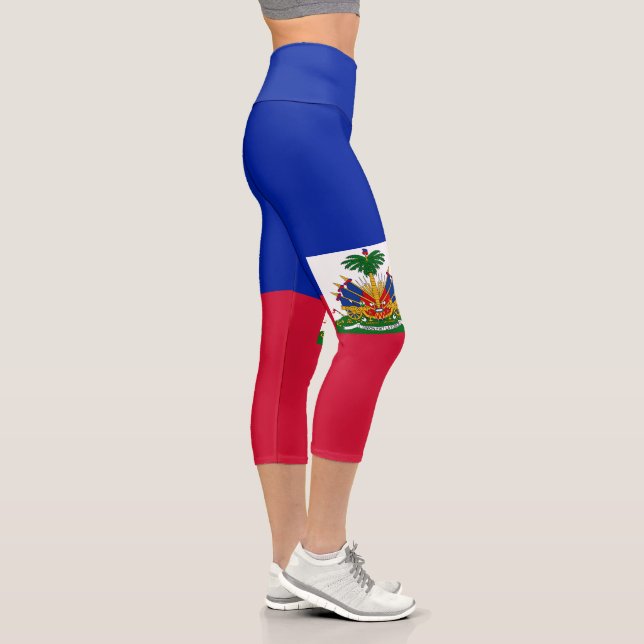 Haitis-Flagge Capri Leggings (Rechts)