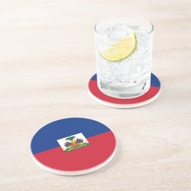Haitis Flagge Getränkeuntersetzer (Seite)