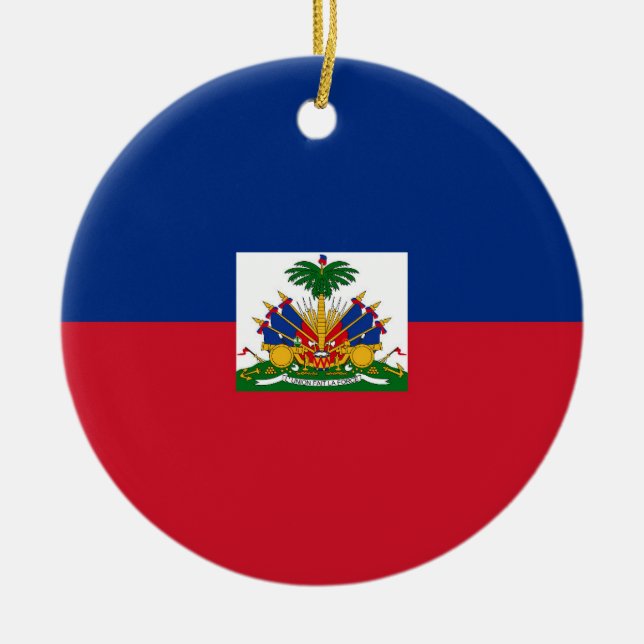 Haitis Flagge Keramik Ornament (Vorne)