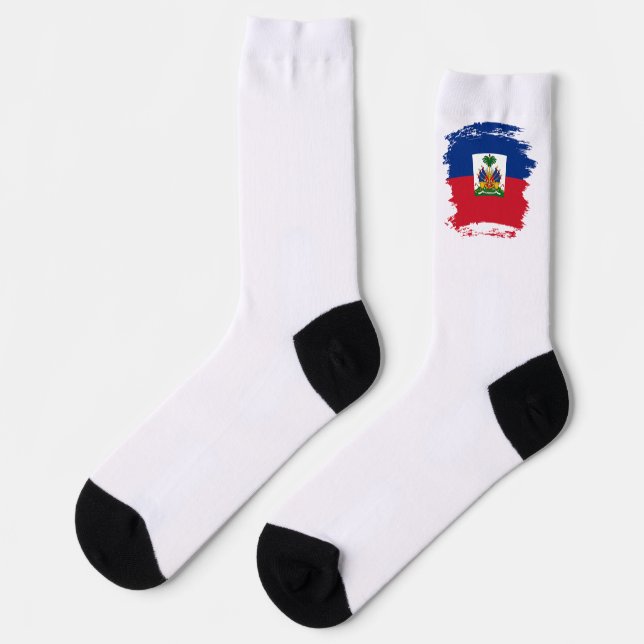 Haitis Flagge Socken (Linkes Detail)