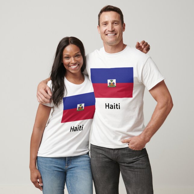 Haitis-Flagge T-Shirt (Unisex)