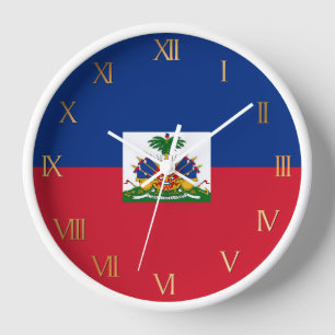 Haitis Flagge Uhr
