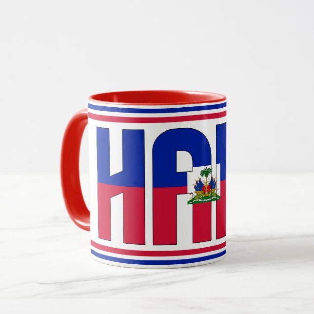 Haitis Nationalflagge Patriotischer Kaffee Tasse (Vorderseite Links)