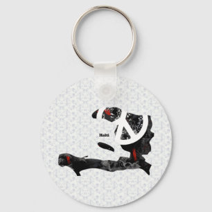 Haitis Trendy Peace Sign mit Haitianischer Karte Schlüsselanhänger