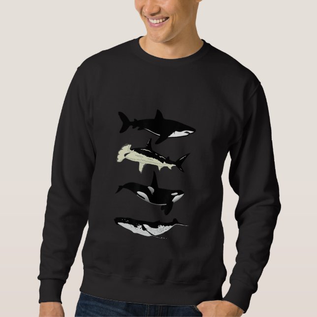 Haiwale Ozean Tiere Sweatshirt (Vorderseite)