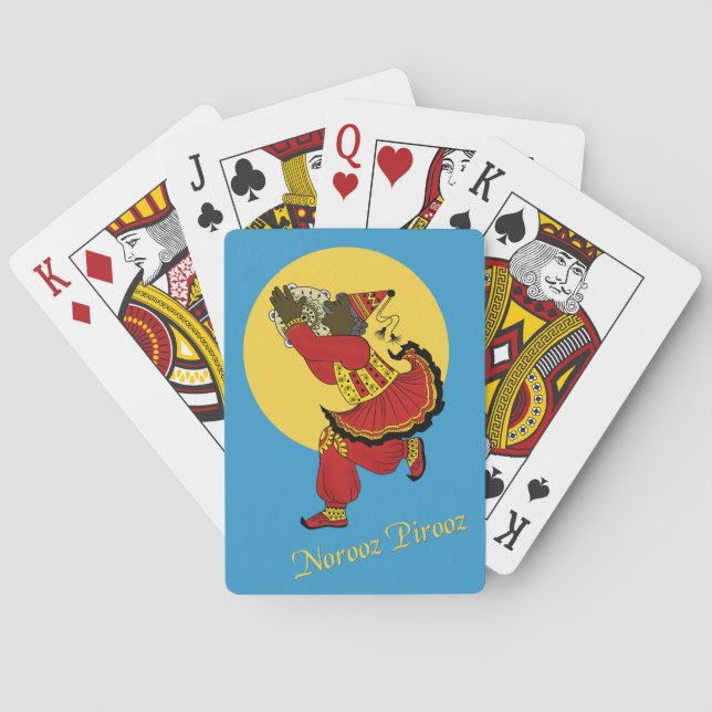 Haji Pirooz Blue Sky Persian Neujahr Spielkarten (Rückseite)