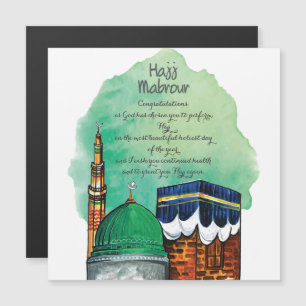 Hajj Mabrour, Heilige Kaaba in Mekka Saudi-Arabien Magnetkarte