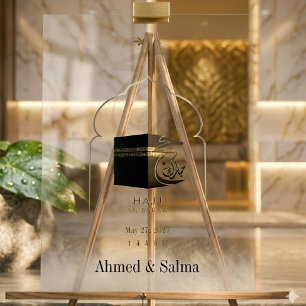 Hajj Mubarak Acryl-Schild Personalisiert Kaaba Isl Acrylschild